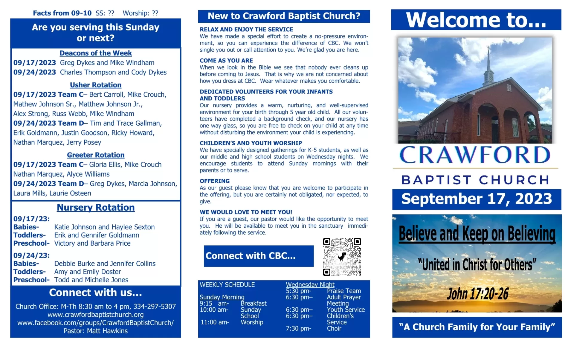 Worship Guide » Crawford Baptist Church A Church Family for Your Family
